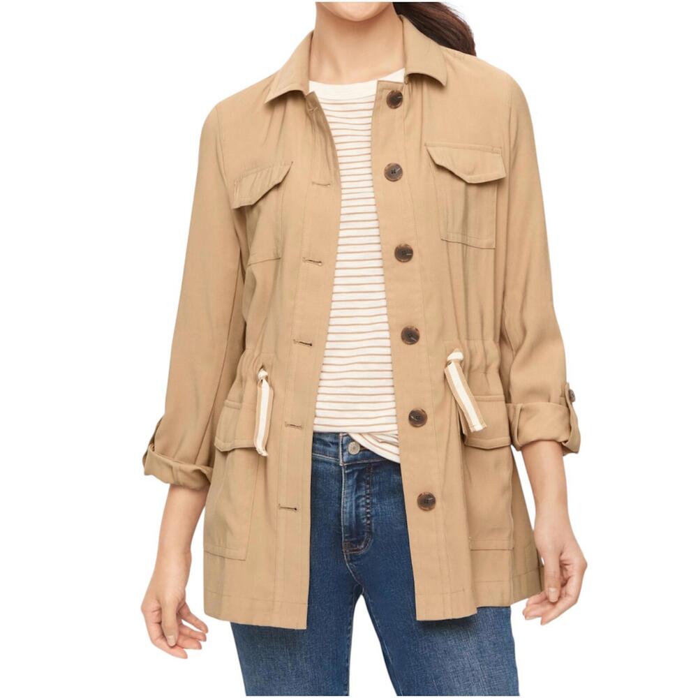Talbots Women's Utility Drawcord Shirt Jacket Size  M